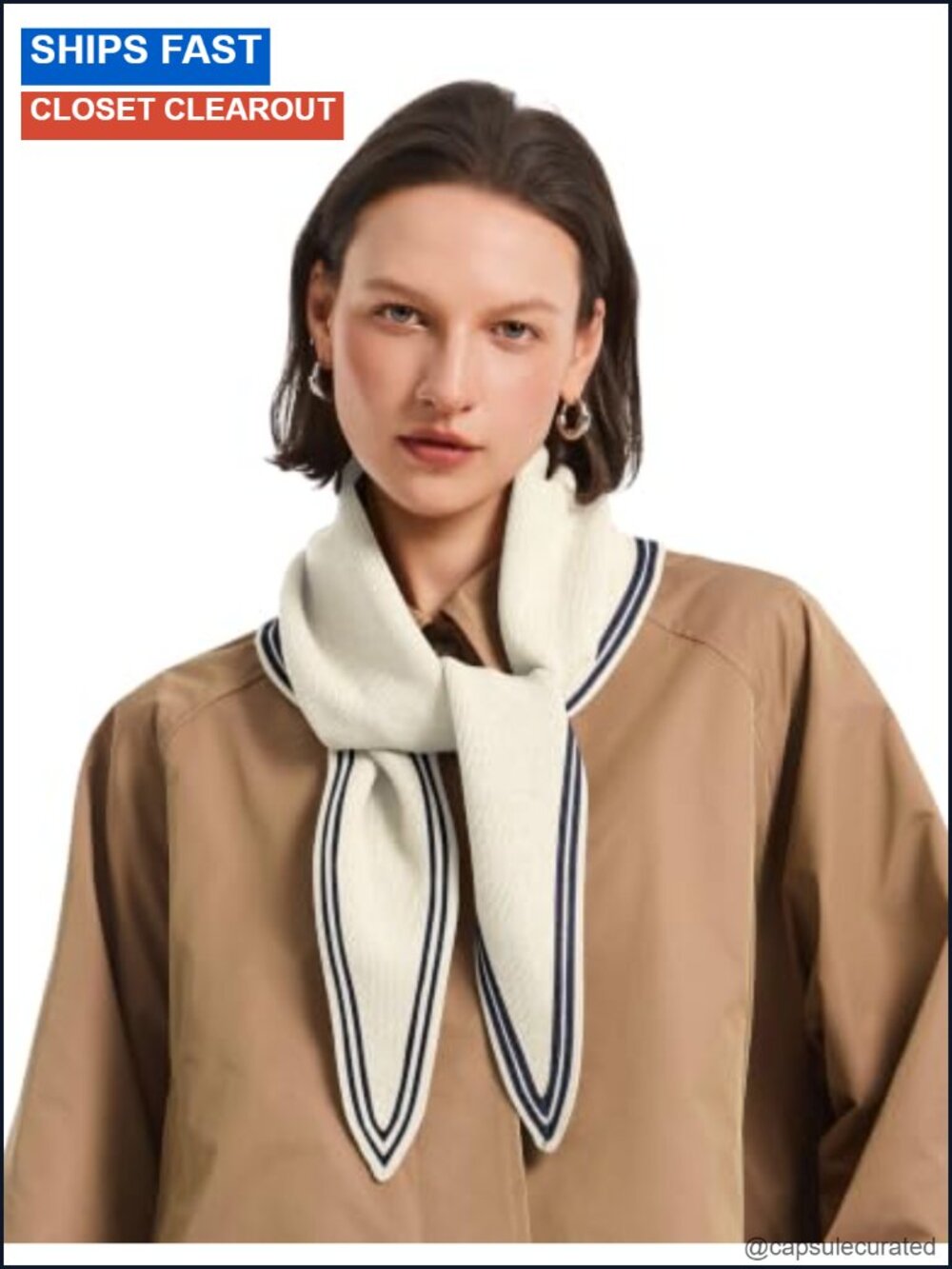 Sophie Striped Knit Neck Scarf Soft Rayon Fashion Accessory